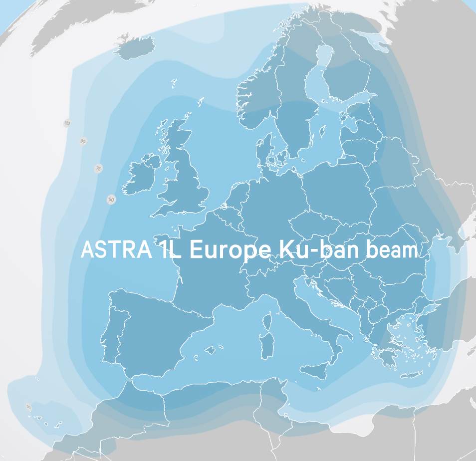 Astra 1L at 19.2°E, 
луч Europe Ku (Ku band)
