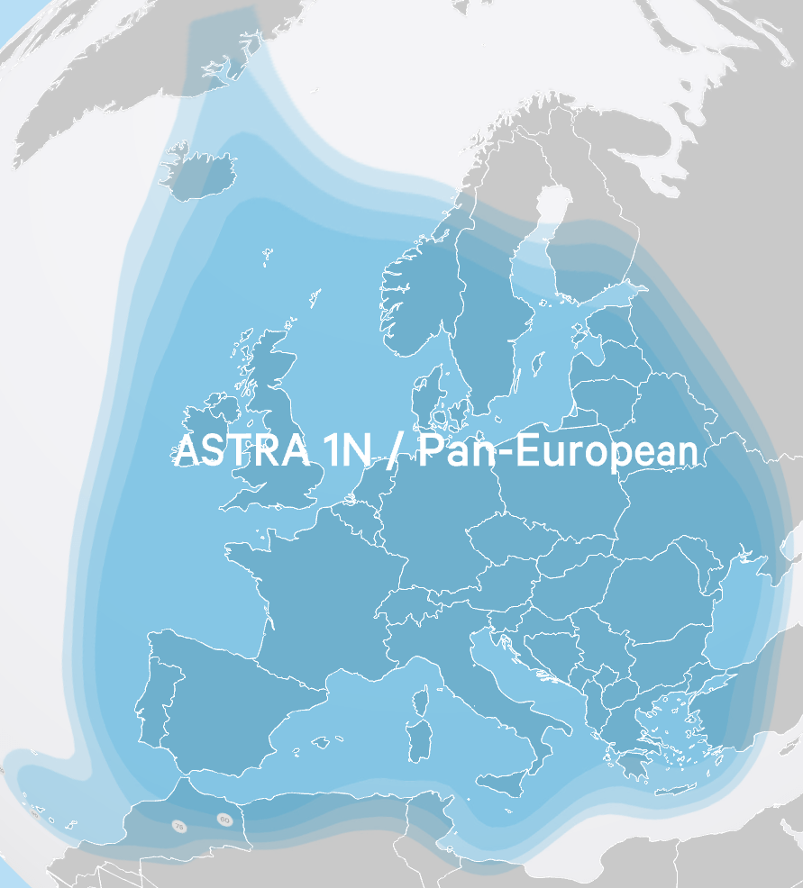 Astra Astra 1N at 19.2°E, 
луч Pan Europe (Ku band)